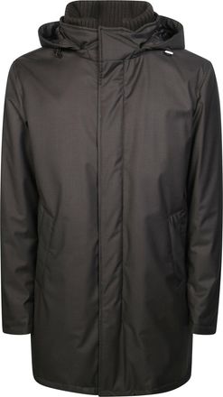 Herno High-Collar Insulated Wool Knit Jacket