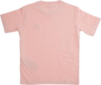 Stone Island Boys Pink T-Shirt With Round Neck And Logo Patch Cotton T-Shirts Polos