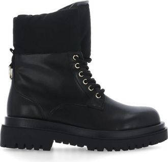 Versace Jeans Couture Zwarte Eco Leren Laarzen voor Vrouwen - Dames - Veterlaarzen - Zwart - 38 EU - Schoenen