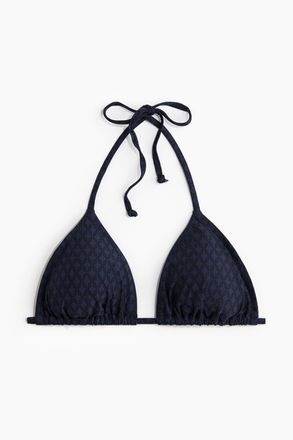 H&M Wattiertes Triangel-Bikinitop - Blue