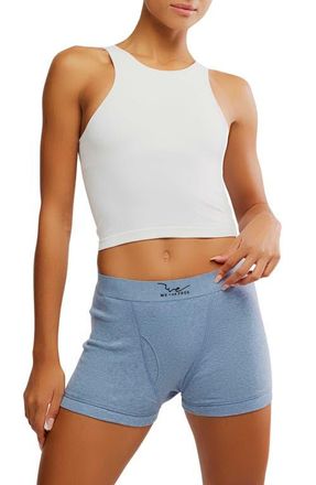 Free People We the Free Cotton Boxer Briefs in Denim Heather at Nordstrom, Size X-Small