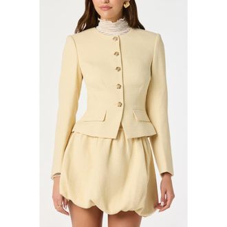 ASTR the Label Tweed Fitted Blazer in Yellow at Nordstrom, Size X-Large