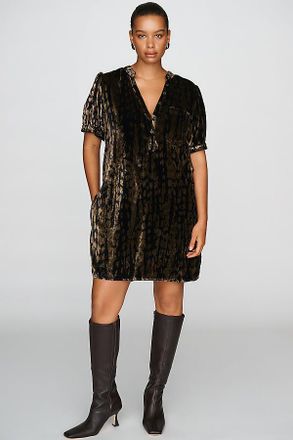 Pilcro Aly Velvet Puff-Sleeve Mini Dress
