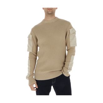 G-Star G-star, Round-neck Knitwear, male, Beige, Size: M G-star Men Knitwear