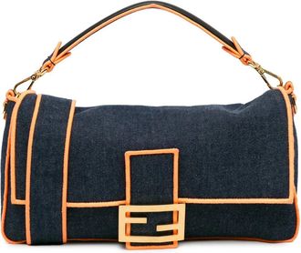 Fendi Hobo Bags - 2012-2023 Large Denim Baguette Satchel - Gr. unisize - in Blau - für Damen