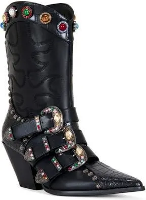 Azalea Wang Willowe Western Boot in Black at Nordstrom Rack, Size 6.5