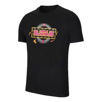 Nike LeBron Pattern Printing Round Neck Short Sleeve Black DN2902-010