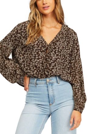 Billabong Meant To Be Top Blouse In Off Black