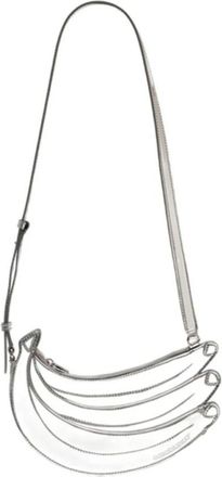 Casablanca Tassen, Dames, Grijs, ONE Size, Leer, Banaan Schoudertas