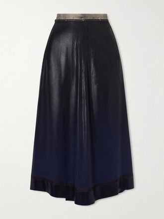 Maison Margiela Gonna Midi In Raso Ombr&eacute; - Nero