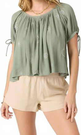 O'Neill Estalyn Short Sleeve Top In Sea Spray