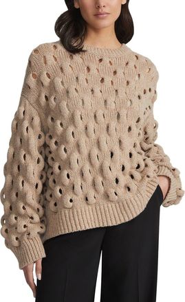 Lafayette 148 New York Open Stitch Crewneck Sweater