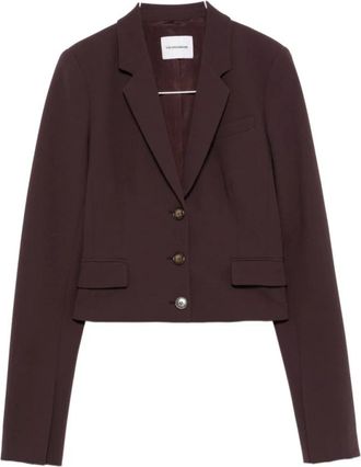Andamane Zefira Blazer - Dames - Blazers - Bruin - L - Leer - Jassen
