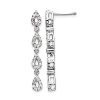 Diamond2Deal 14K White Gold 0.80 ct Lab Grown Diamond Teardrop Dangle Earrings VS Clarity, G-H Color