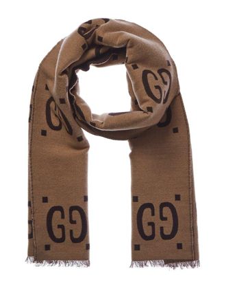 Gucci Gg Jacquard Wool-Blend Scarf