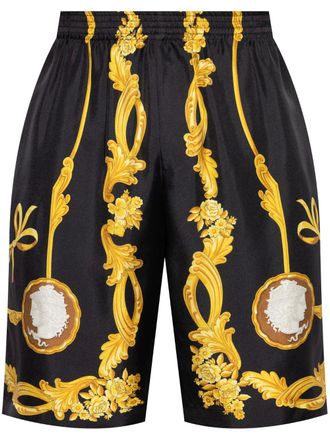 Versace Cameo silk shorts - Black
