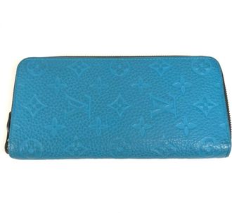 Louis Vuitton Taurillon Blue Leather Long Wallet (Bi-Fold) (Pre-Owned)