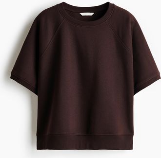 H&M Sweatshirt mit Kurzarm - Dunkelbraun