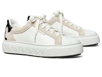 Tory Burch Ladybug Sneaker Womens Shoes Titanium White/Black : 10 M, Leather