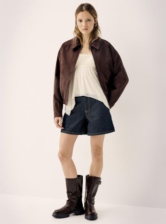 Twik Womens High-rise denim mom short