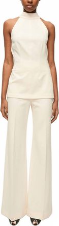 Veronica Beard Johanne Sleeveless Mock Neck Top In Dove