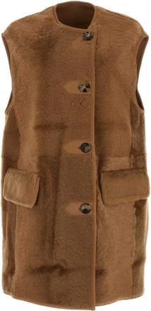 Max Mara Cappotto Effige - Dames - Bodywarmers - Bruin - 3XS - Jassen