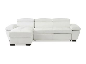 VENTE-UNIQUE.COM Sof&aacute; rinconera piel blanco