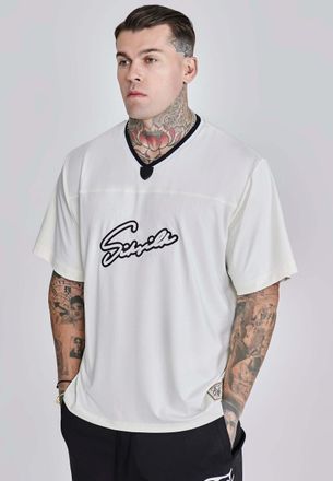 Siksilk T-Shirt SIKSILK Siksilk T-Shirt Sports T-Shirt, Herren, Gr. XL, beige, Obermaterial: 95% Polyester PES. 5% Elasthan EL., Shirts T-Shirt