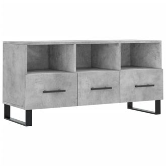 Berkfield Home TV Cabinet Concrete Grey 102x36x50 cm Engineered Wood | Size: 102 x 36 x 50 cm
