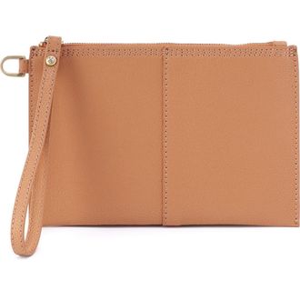 Hobo Small Vida Leather Wristlet in Biscuit /Coconut Shell at Nordstrom