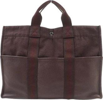 Herm&egrave;s Pre-owned Tote Bags, female, Brown, Size: ONE SIZE Pre-owned Vintage Canvas Tote Bag