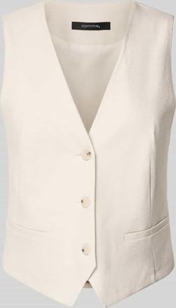 Comma Regular Fit Weste aus Viskose-Mix mit Leinen-Anteil in Sand, Größe 40
