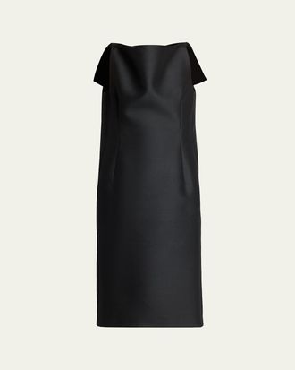 Balenciaga Sleeveless Folded V-Back Midi Dress