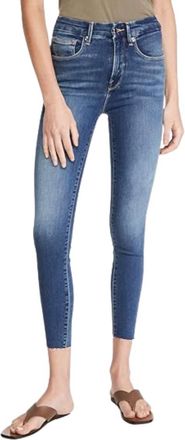 Good American Waist Crop Raw Edge Jeans In Blue 331