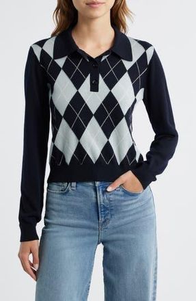 Frame Denim The Argyle Polo in Grey Multi at Nordstrom Rack, Size X-Small