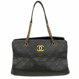 Chanel Black Leather Tote Bag (Pre-Owned)