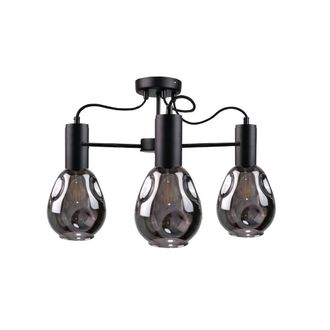Netlighting Kari Multi Arm Semi Flush Ceiling Light Black 60cm 3x E27