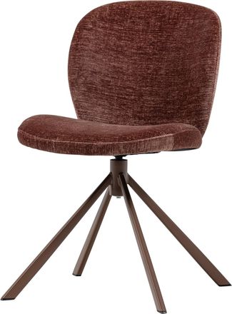 De Eekhoorn Design Esszimmerstuhl Femko mit Drehfunktion, Chenille Braunrot
