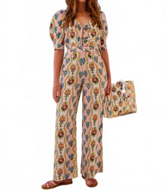 PINK CITY PRINTS Gabi Floral Trousers In Vintage Bouquet