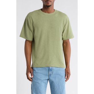 Lucky Brand Textured Boxy Knit T-Shirt in Oil Green at Nordstrom Rack, Size Xx-Large