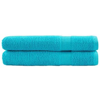 Berkfield Home Premium Towels SOLUND 2 pcs Turquoise 100x200 cm 600 gsm in Blue