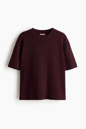 H&M Feinstrickshirt - Weinrot