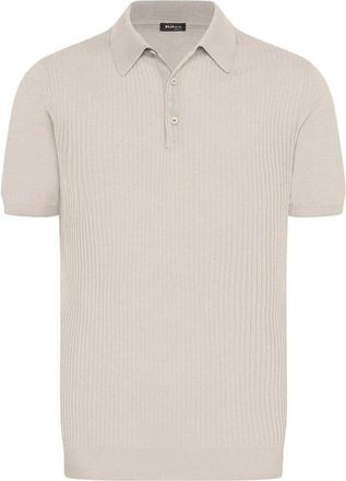 Kiton Gebreid katoenen poloshirt - Heren - Polos - Grijs - S - Katoen - Tops