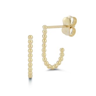 Ember Fine Jewelry 14K Gold Thin Ball J Hoops