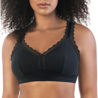 Affinitas Dalis Wire-Free Bralette in Black at Nordstrom, Size 32Ddd