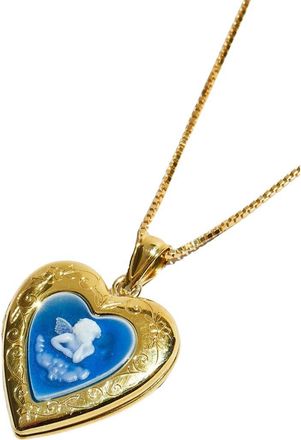 The M Jewelers NY The Blue Angel Photo Locket Necklace in Gold at Nordstrom