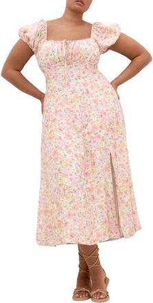 City Chic Amalie Floral Midi Dress in Vintage Ditsy at Nordstrom, Size Xs
