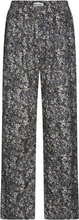 Lollys Laundry Zwarte Gewassen Bill LL Broek met Elastische Taille - Dames - Straight fit broeken - Veelkleurig - S - Katoen - Broeken