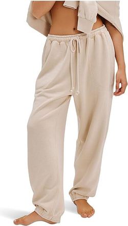 Free People Slow It Down Jogger Womens Clothing Morning Oat : XS (Womens 0-2), Cotton/Polyester