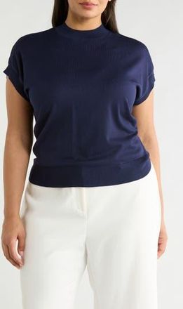 T Tahari Crewneck Shell Sweater in True Navy at Nordstrom Rack, Size 1X